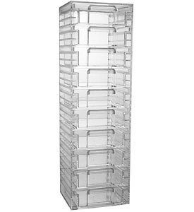 10 Drawer Clear Acrylic Organizer Tower for Jewelry, Crafts, Sewing 