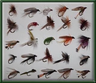 50 ASSORTED FLIES TROUT FISHING HAND TYED FLY DRY WET NYMPH for rod 