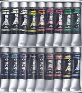Newly listed PEARLESCENT ACRYLIC PAINTS ~ 18 TUBE SET WITH PALETTE