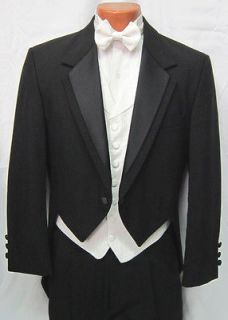Black Oscar de la Renta White Tie Fulldress Tuxedo Masonic Tailcoat 