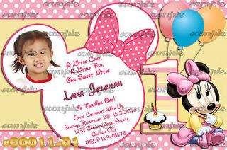   Minnie Mouse Personalized Printable Custom Made Invitation YOU PRINT