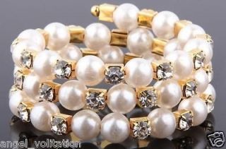   Credible Swarovski Crystal women Freshwater bead cuff bracelet GA1512