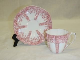 aynsley demitasse tea cup pink white cup saucer b3 time