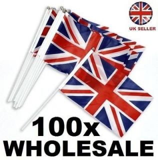 100 x Union Jack/British Nylon fabric Hand Waving JUBILEE Flags 30 
