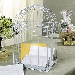 White Birdcage MONEY Gift Card Box Wedding Decoration Anniversary 