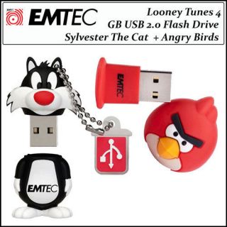   Looney Tunes 4GB USB 2.0 Flash Drive Sylvester The Cat+Angry Birds