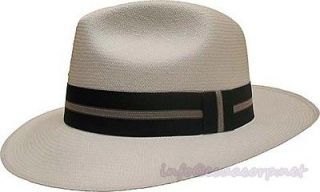   Authentic Custom HandMade Ecuador Fedora Straw Panama Hat Brim Black O