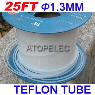25ft teflon tubing tube inner 1 3mm outer 1 6mm
