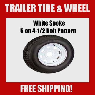 15 Trailer Tires ST 205 75 D15 F78 15 Bias White Spoke Rims Wheels 15