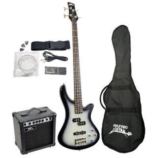 Professional Full Size Electric Bass Guitar Package w/ Amplifier 44 