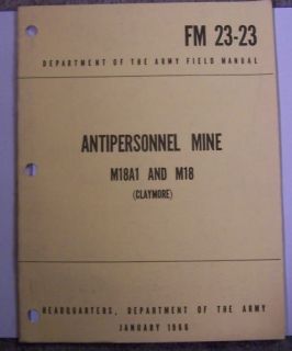 us army war fm field manual pamphlet claymore mines m18