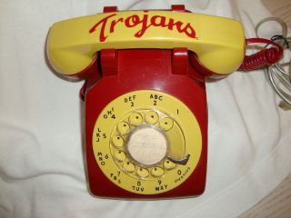 USC Trojans Western Electric Vintage Rotary Telephone   Fully 