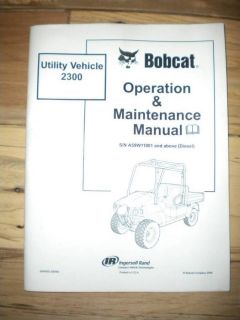 bobcat utility vehicle 2300 operation maintenance manual 