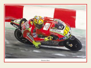 Valentino Rossi Limited Edition Original Oil Painting Print Canvas 