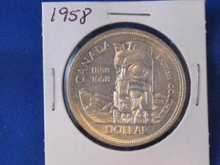 1958 canada totem pole silver dollar canadian b2830l time left