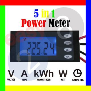 5in1 AC264V30A LCD digital energy power meter volt amp kWh watt 