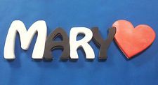 10cm Personalised Wooden Names/Words Wall/Door Art/Sign Multi Coloured 