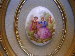 Vintage cameo framed in gold plastic wall hanging
