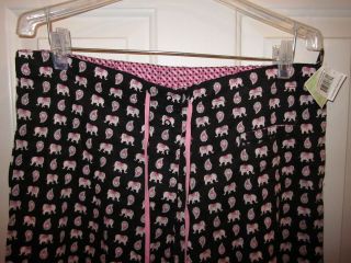Vera Bradley Pajama NWT Mod lLoral Pink Elephant Capri Blue Melon 