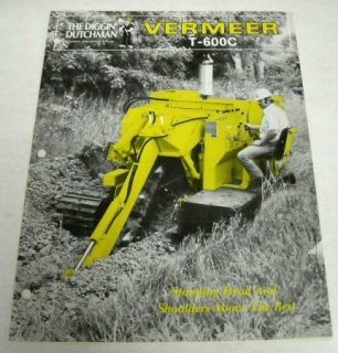 vermeer 1976 t 600c trencher sales brochure 