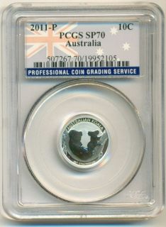 australia silver 2011 p 10 cent sp70 pcgs time left
