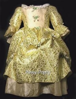   Golden Girl Pageant Party Victorian Dress Fancy Costume Size 5 #005
