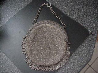 Antique Beaded Evening Bag with snap Clasp (Metallic beads over 