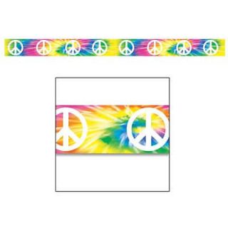 hippy 60 s peace sign retro theme party tape decoration