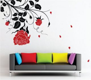 large rose flower vinyl art wall stickers wall decals more options 