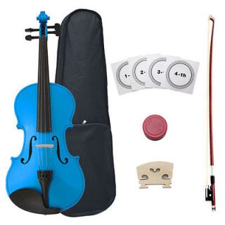   Crescent 4/4 BLUE ACOUSTIC Violin+ACC+FUL​L SET of Eleca STRINGs