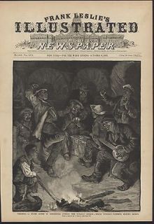 Virginia Negro Tobacco Farmers Making Merry 1872 Frank Leslies 