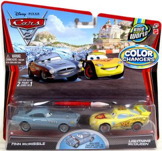 Disney Pixar Cars 2 Color Changers FINN McMISSLE and LIGHTNING McQUEEN 