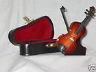 VIOLIN Miniature 4 Long Music Gift W/ Case & Stand Wood Brand NEW 