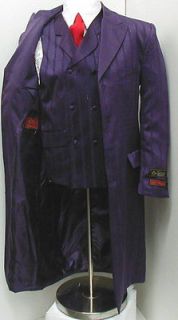 Mens 3 Pc Long Purple Zoot Dress Suit 36 R 36R NEW Jacket, Pants 