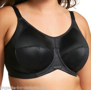 elomi energise black sports bra sizes 34 44 dd j
