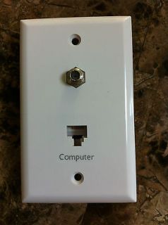newly listed ethernet coaxial wall plate bright white time left