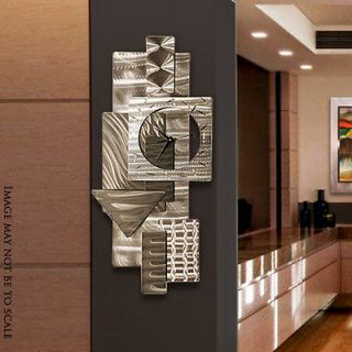 Abstract Metal Wall Art Sculpture Silver Dynamic Notions Clock by 