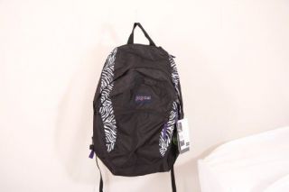 new jansport wasabi backpack black white cosmo zebra poly