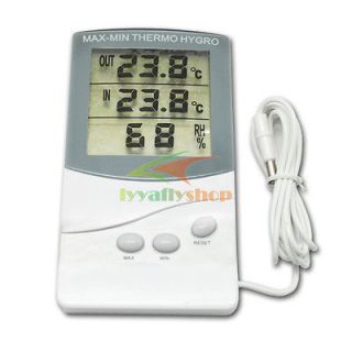   Indoor Outdoor Digital LCD Thermometer with Hygrometer Weather Meter
