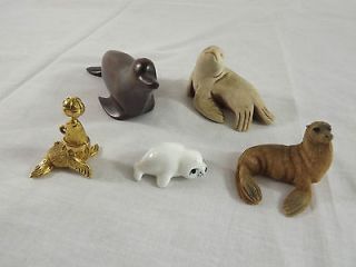 Newly listed Seal Figurines Lot of 5 Carved Wood Marble Works Castagna 