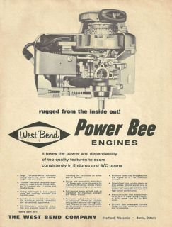 vintage 1960 s west bend power bee go kart engine