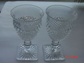 TWO NICE WESTMORELAND ENGLISH HOBNAIL CLEAR WATER GOBLET 8 oz