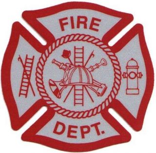 Firefighter Decal/Sticker Maltese Cross White and Red Reflective