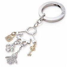 Swarovski Signed Crystal Clover Keyring 886823 NIB $93