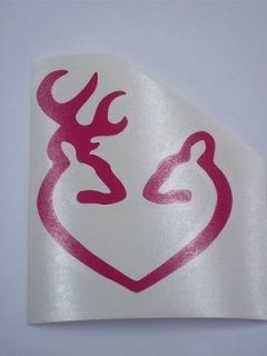 inch Pink Browning Style Heart Buck and Doe Deer Vinyl Decal/Sticker