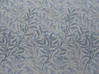 William Morris Curtain Fabric WILLOW BOUGH MAJOR 5.5m Blue Cotton Leaf 