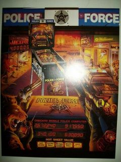 1989 williams police force pinball flyer  2