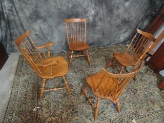   GREAT SET SOLID MAPLE NICHOLS AND STONE WINDSOR FARMHOUSE CHAIRS WOW