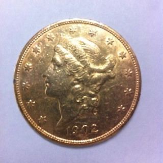 1902s liberty head $ 20 dollars double eagles gold coin