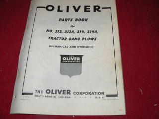 Oliver Tractor TNT 14 2 A Tractor Gang Plow Dealers Parts Book